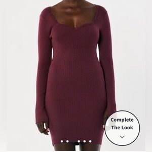 Burgundy sweater dress